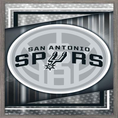 Trends International NBA San Antonio Spurs - Logo 17 Wall Poster, 22.4L x 14.7W, Barnwood Framed Version