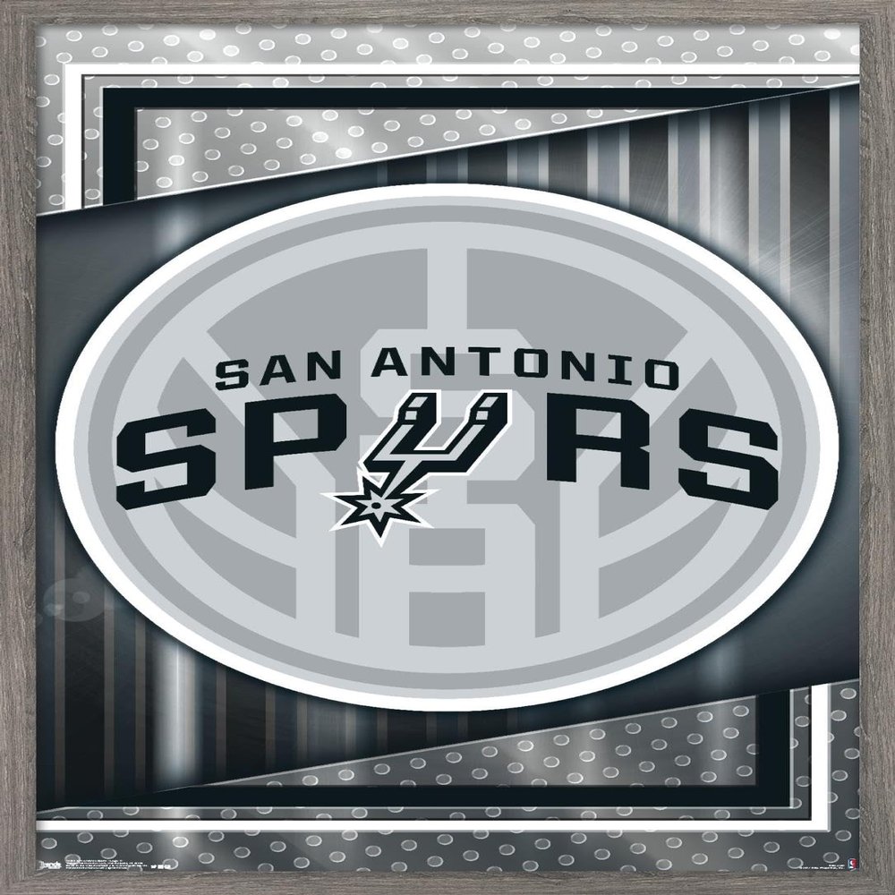 Trends International NBA San Antonio Spurs - Logo 17 Wall Poster, 22.4L x 14.7W, Barnwood Framed Version