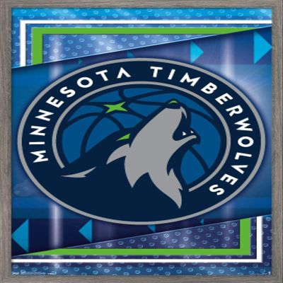 Trends International NBA Minnesota Timberwolves - Logo 17 Wall Poster, 34L x 22.4W, Barnwood Framed Version