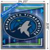 Trends International NBA Minnesota Timberwolves - Logo 17 Wall Poster, 34L x 22.4W, Barnwood Framed Version view 3
