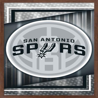 Trends International NBA San Antonio Spurs - Logo 17 Wall Poster, 22.4L x 14.7W, Mahogany Framed Version