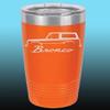 1966-77 Ford Bronco 20oz Stainless Steel Tumbler w/Clear Lid orange view 1