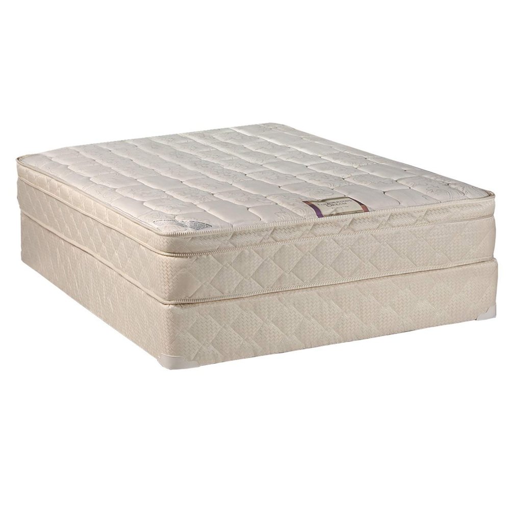 Dream Solutions USA Dream Sleep Dreamy Collection Pillow Top (Eurotop) Queen Mattress Set with Mattress Cover Protector - Medium Firm, Innerspring Coils, Premium Edge Guards, Longlasting Comfort