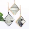 28x28cm Square Hanging Wall Mirror Decorative Mirror,Living Room Bathroom Hallway Metal Framed Wall Mounted Mirror view 3