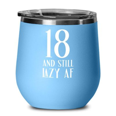 18th Birthday Wine Tumbler Funny Gifts For Girls Inappropriate Gifts For Boys Gag Gifts for Eighteen Year Old Son Daughter Coffee Mugs Tea Cup Gift Fo