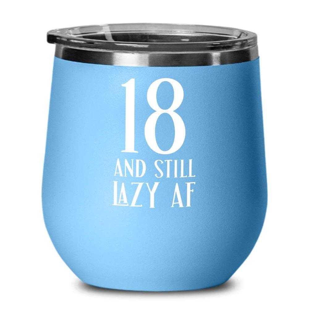 18th Birthday Wine Tumbler Funny Gifts For Girls Inappropriate Gifts For Boys Gag Gifts for Eighteen Year Old Son Daughter Coffee Mugs Tea Cup Gift Fo