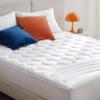 Bedsure RV Short Queen Mattress Pad - Quilted Fitted Mattress Topper Protector with 8-21 Inches Deep Pocket, Noiseless Bed Cover Padded for Camper and Motorhome, Machine Washable, White, 60x75 Inches view 1