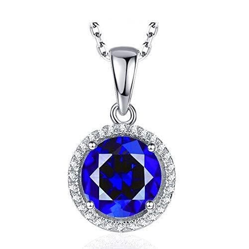 Bansriracha 925 Sterling Silver Pendant Gemstone Blue Spinel Sapphire Necklaces for Women Party Gifts for Women Jewelry