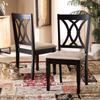 Baxton Studio Reneau Modern and Contemporary Sand Fabric Upholstered Espresso Brown Finished Wood 2-Piece Dining Chair Set view 2