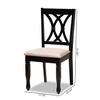 Baxton Studio Reneau Modern and Contemporary Sand Fabric Upholstered Espresso Brown Finished Wood 2-Piece Dining Chair Set view 3