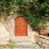 Posterazzi PDDEU16EWI0497 Italy, Tuscany, Greve Chianti Vineyards. Stone Farm House Entrance Door Photo Print, 18 x 24, Multi view 1