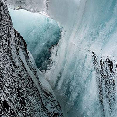 Posterazzi PDDEU14MWI0038LARGE Iceland, Abstract ash and Blue ice Formation on The Solheimajokull Glacier Photo Print, 36 x 24, Multi