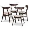 Baxton Studio Britte Dark Oak Wood Dining Chairs in Beige - Set of 4 view 1