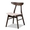 Baxton Studio Britte Dark Oak Wood Dining Chairs in Beige - Set of 4 view 2
