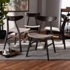 Baxton Studio Britte Dark Oak Wood Dining Chairs in Beige - Set of 4 view 3