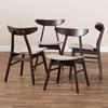 Baxton Studio Britte Dark Oak Wood Dining Chairs in Beige - Set of 4 view 4
