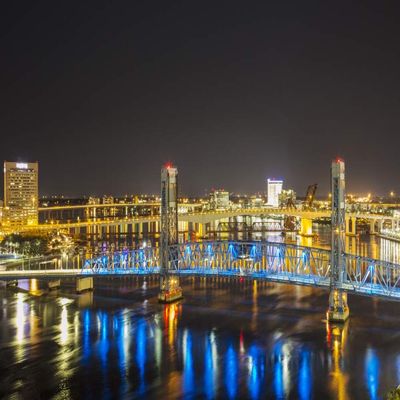 Posterazzi PDDUS10RDY0047LARGE Main Street Bridge, St. Johns River. Jacksonville, Florida Photo Print, 24 x 36, Multi