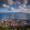 Posterazzi PDDEU23WBI1100LARGE Portugal, Azores, Sao Jorge Island, Velas. Elevated Town View Photo Print, 24 x 36, Multi view 1