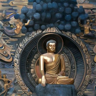 Posterazzi PDXBEGREL1LARGE Grand Buddha at LINGSHAN Scenic Area in China Photo Print, 24 x 24, Multi