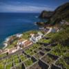 Posterazzi PDDEU23WBI1754 Portugal, Azores, Santa Maria Island, Maia. Elevated View of Town and Volcanic Rock Vineyards Photo Print, 18 x 24, Multi view 1