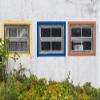 Posterazzi PDDEU23WBI1917LARGE Portugal, Azores, Santa Maria Island, Anjos. Windows of The Old Factory Photo Print, 24 x 36, Multi view 1