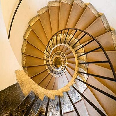 Posterazzi PDDEU16JEG0597LARGE Italy, Lazio, Tivoli, Villa d'Este. Spiral Staircase Photo Print, 36 x 24, Multi