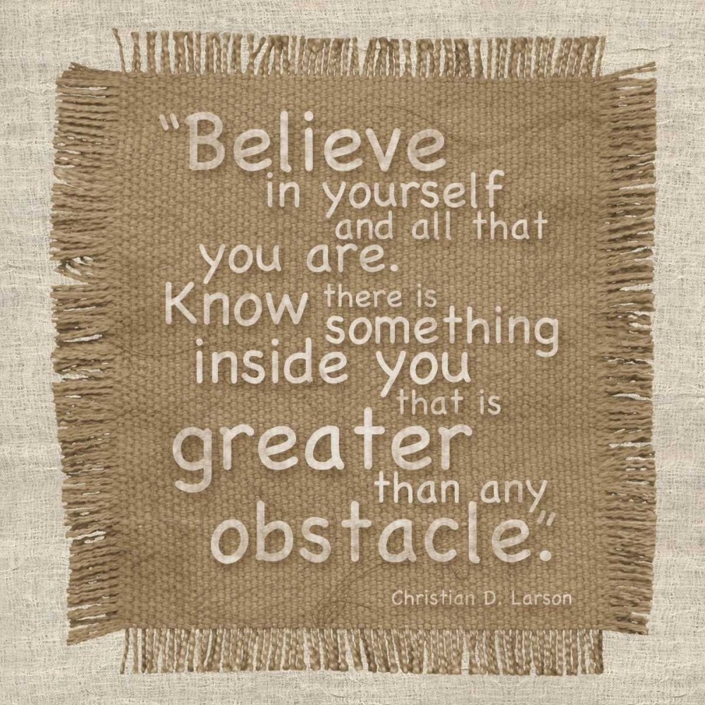 Posterazzi PDXGLSQ038ALARGE Burlap Believe Photo Print, 24 x 24, Multi