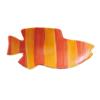 Aito 278218 Leo Lionni Swimmy Bean Plate, Approx. 3.1 x 1.6 inches (8 x 4 cm), Striped, Setoyaki, Made in Japan, Red view 1