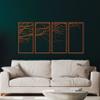 DEKADRON Metal Wall Art, Tree of Life 4 Pieces Bronze, Metal Tree Wall Art, Tree Sign, Metal Wall Decor, Interior Decoration, Housewarming Gift, 4 Panels Wall Hangings (59" W x 30" H / 150x75 cm) view 1