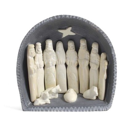 The Barrington Garage Hand Carved African Soapstone 6-inch Cove Nativity