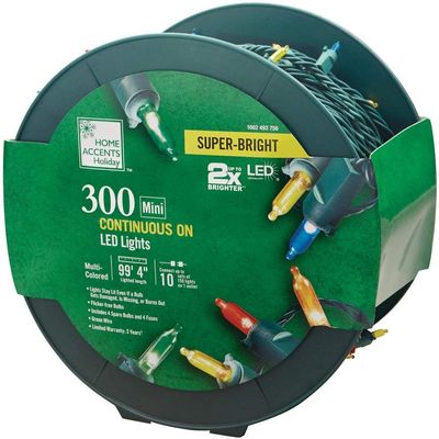 Home Accents Holiday 300-Light LED Smooth Mini Super Bright Multi-Reel TY560-1715-1M