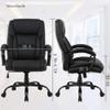 Big & Tall Executive Office Chair Heavy Duty 500LBS Computer Desk Chair Ergonomic High Back Task Rolling Swivel Chair with Lumbar Support Armrest PU Leather Oversizd Wide Seat Office Chair, Black view 2