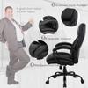 Big & Tall Executive Office Chair Heavy Duty 500LBS Computer Desk Chair Ergonomic High Back Task Rolling Swivel Chair with Lumbar Support Armrest PU Leather Oversizd Wide Seat Office Chair, Black view 3