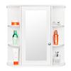 Kcelarec White Small Modern Medicine Cabinet, Bathroom Wall Mounted Storage Cabinet view 2