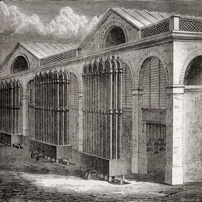 Posterazzi DPI12289987LARGE The Coal Gas Condenser Plant Villette, Paris, France in The 19th Century. from Les Merveilles De La Science, Published C. 1870 Photo Print, 36 x 26, Multi