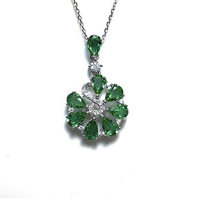 Bansriracha Pendant Created Color Change Gemstone with 925 Sterling Silver Creative Flower Pendant bolaijewelry