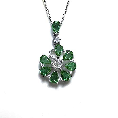 Bansriracha Pendant Created Color Change Gemstone with 925 Sterling Silver Creative Flower Pendant bolaijewelry