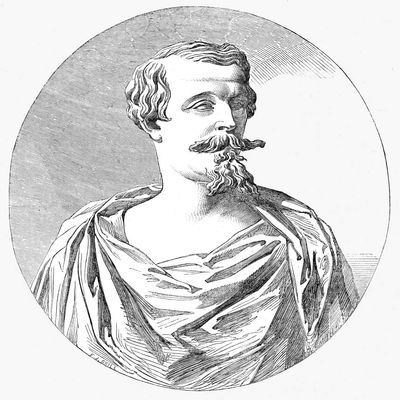 Posterazzi DPI12331209LARGE The Illustrated London News Etching from 1854. Mr Park's Bust of The Emperor of France Photo Print, 28 x 34, Multi