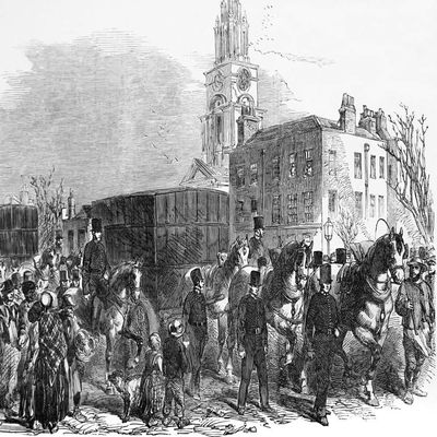 Posterazzi DPI12329501LARGE The Illustrated News Etching from 1853.Australian Gold Leaving The East India Dock, London for The Bank of Engalnd Photo Print, 34 x 26, Multi