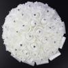 Amosfun Wedding Flower Bouquet Holding Creme Bouquet Artificial Rose Crystals Decor of Flowers Wedding Ramo De Flores Artificiales Bouquets Props White Korean Bride view 3