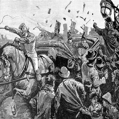 Posterazzi DPI12329932LARGE The Life and Times of Queeen Victoria 1901.Riots in Montreal,Lord Elgin Stoned by The Mob Photo Print, 36 x 26, Multi