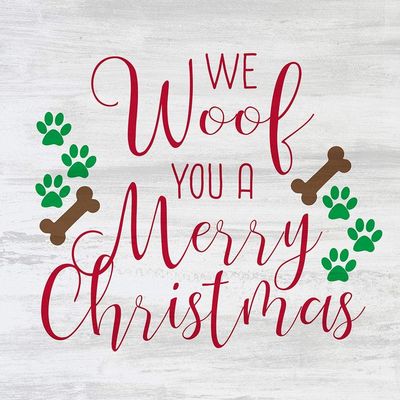 Posterazzi PDXKASQ1428ALARGE We Woof You a Merry Christmas Photo Print, 24 x 24, Multi
