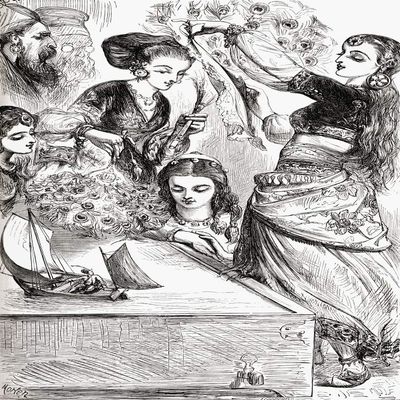 Posterazzi DPI12321174LARGE The Ladies Gave Me A Gale with Their Fans Voyage to Brobdingnag. from Gullivers Travels Published C.1875 Photo Print, 22 x 34, Multi