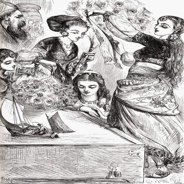 Posterazzi DPI12321174LARGE The Ladies Gave Me A Gale with Their Fans Voyage to Brobdingnag. from Gullivers Travels Published C.1875 Photo Print, 22 x 34, Multi