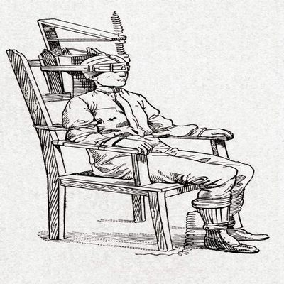 Posterazzi DPI12323491LARGE Execution by Electrocution Using an Electric Chair. from Enciclopedia Ilustrada Segui, Published C. 1900 Photo Print, 20 x 36, Multi
