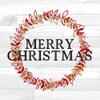 Posterazzi PDXKASQ1425CLARGE Merry Christmas Wreath Photo Print, 24 x 24, Multi view 1