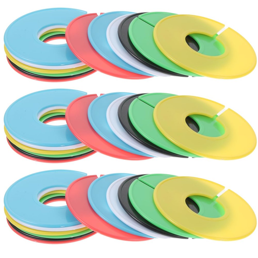 TOPBATHY 30 Pack Clothes Size Dividers Round Plastic Closet Dividing Rings 3.54 Inch Clothing Sorting Organizer for T-Shirts Jackets Pants