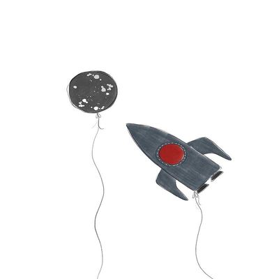 Posterazzi PDXLSRC007BLARGE Spaceship Balloons Photo Print, 24 x 36, Multi