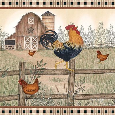 Posterazzi PDXLS1697LARGE Rustic Farm Rooster Photo Print, 24 x 24, Multi
