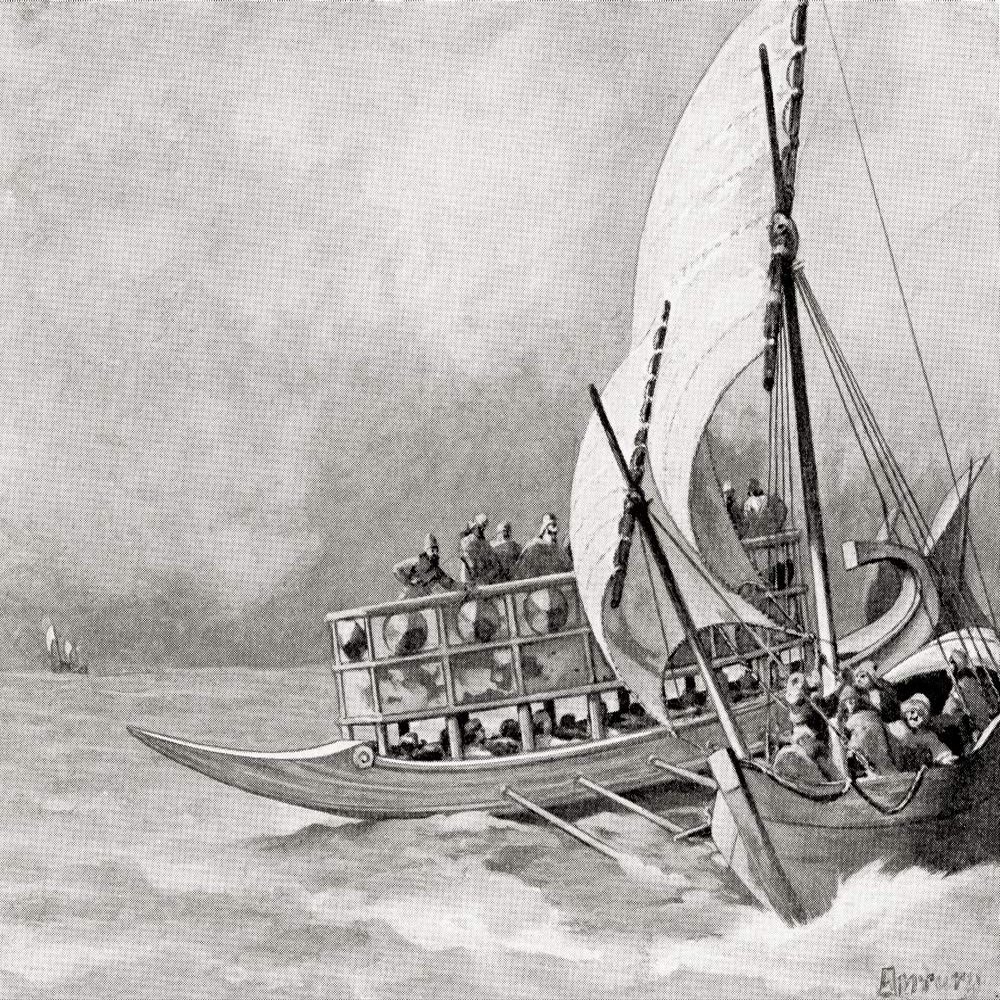 Posterazzi DPI12333261LARGE The Capture, by Assyrians, of an Ionian Pirate Ship, 8th Century BC. from Hutchinson's History of The Nations, published 1915 Photo Print, 28 x 26, Multi